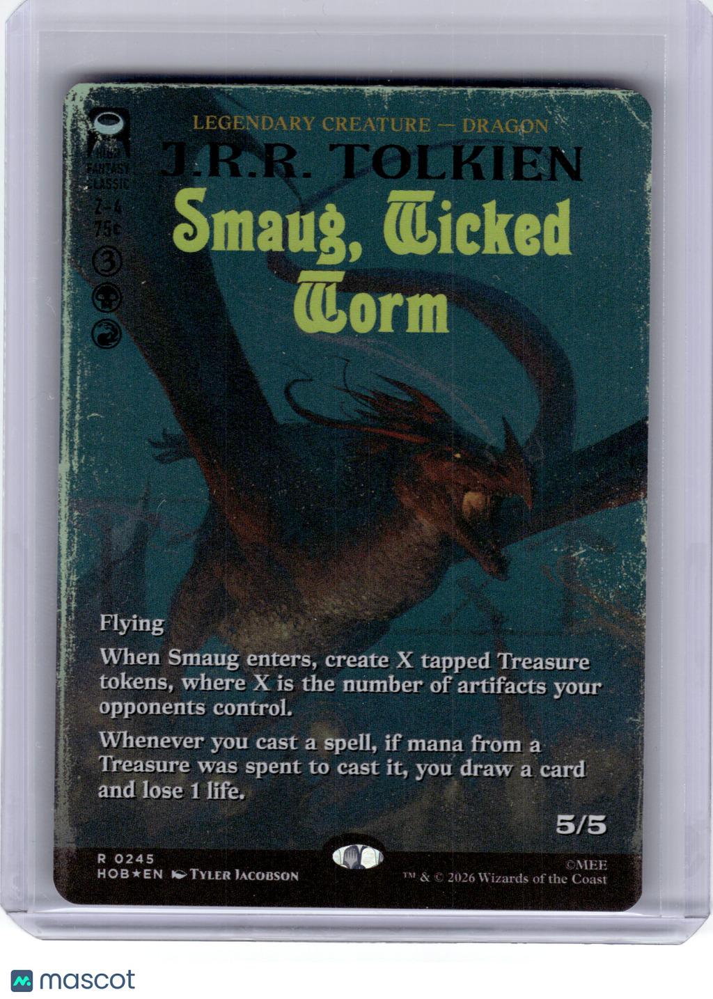 2026 MagicTG—Smaug, Wicked Worm (Borderless) #245 The Hobbit—Rare Surge Foil