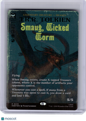 2026 MagicTG—Smaug, Wicked Worm (Borderless) #245 The Hobbit—Rare Surge Foil