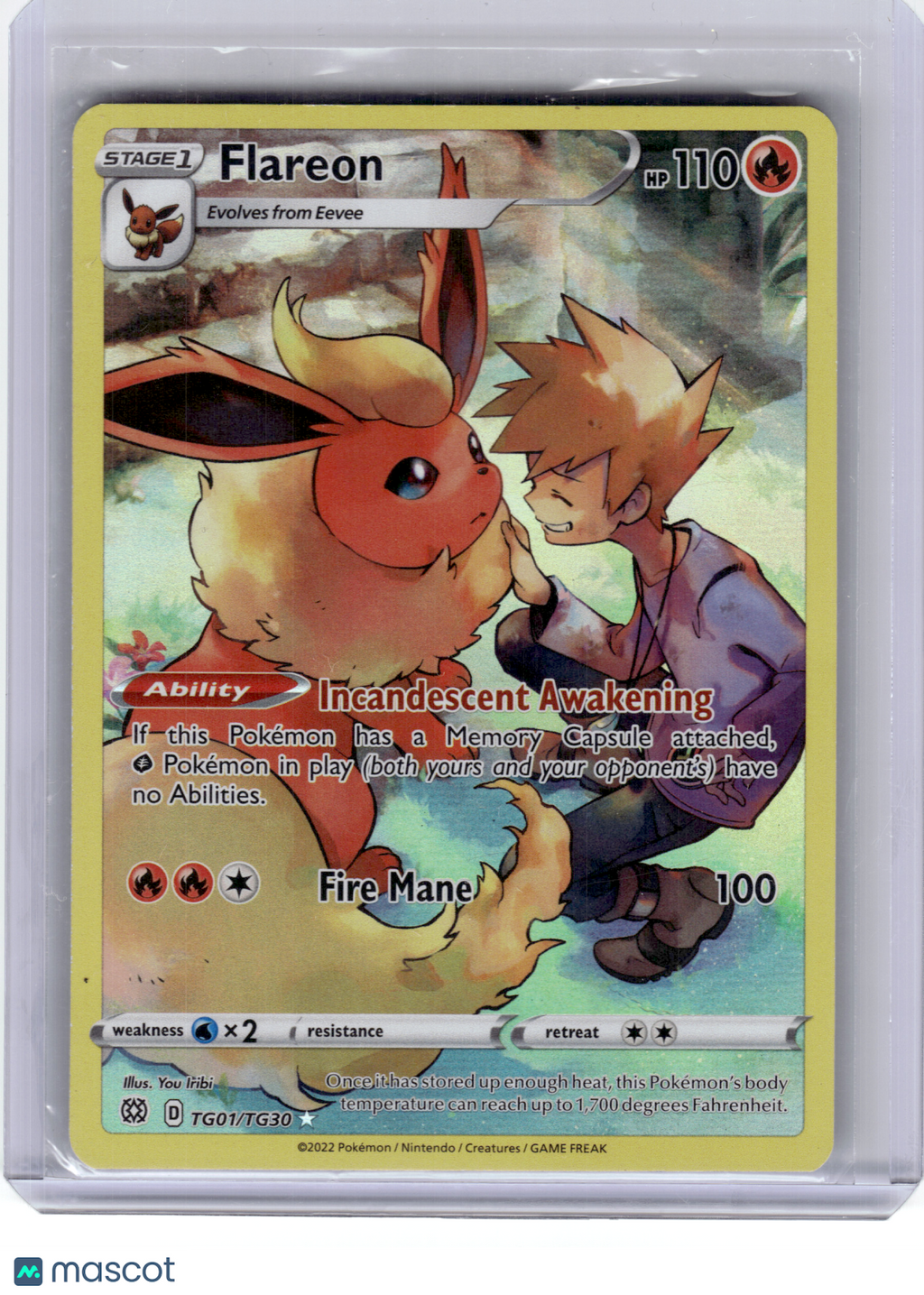 2022 Pokemon—Flareon #TG01 Brilliant Stars Trainer Gallery—Ultra Rare Holo