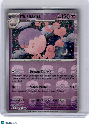 2025 Pokemon—Musharna #36 Black Bolt—Uncommon Reverse Holo (Masterball)