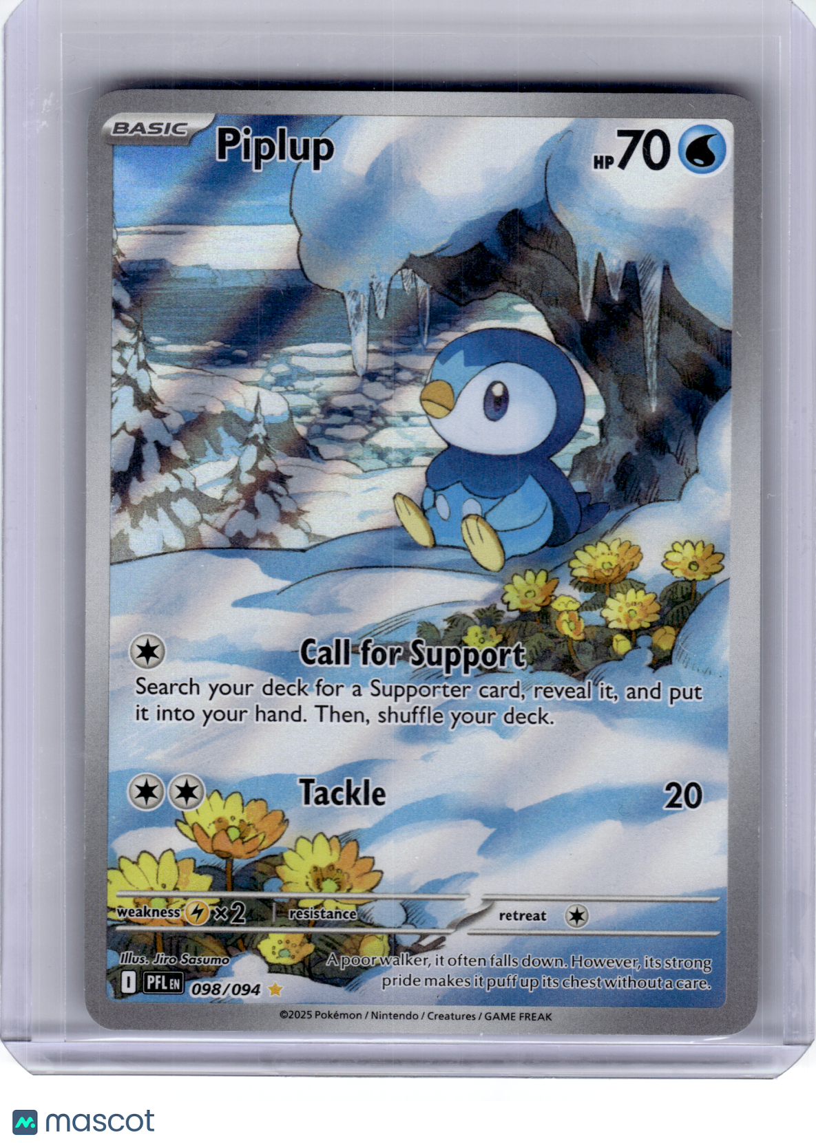 2025 Pokemon—Piplup #98 Phantasmal Flames—Illustration Rare Holo