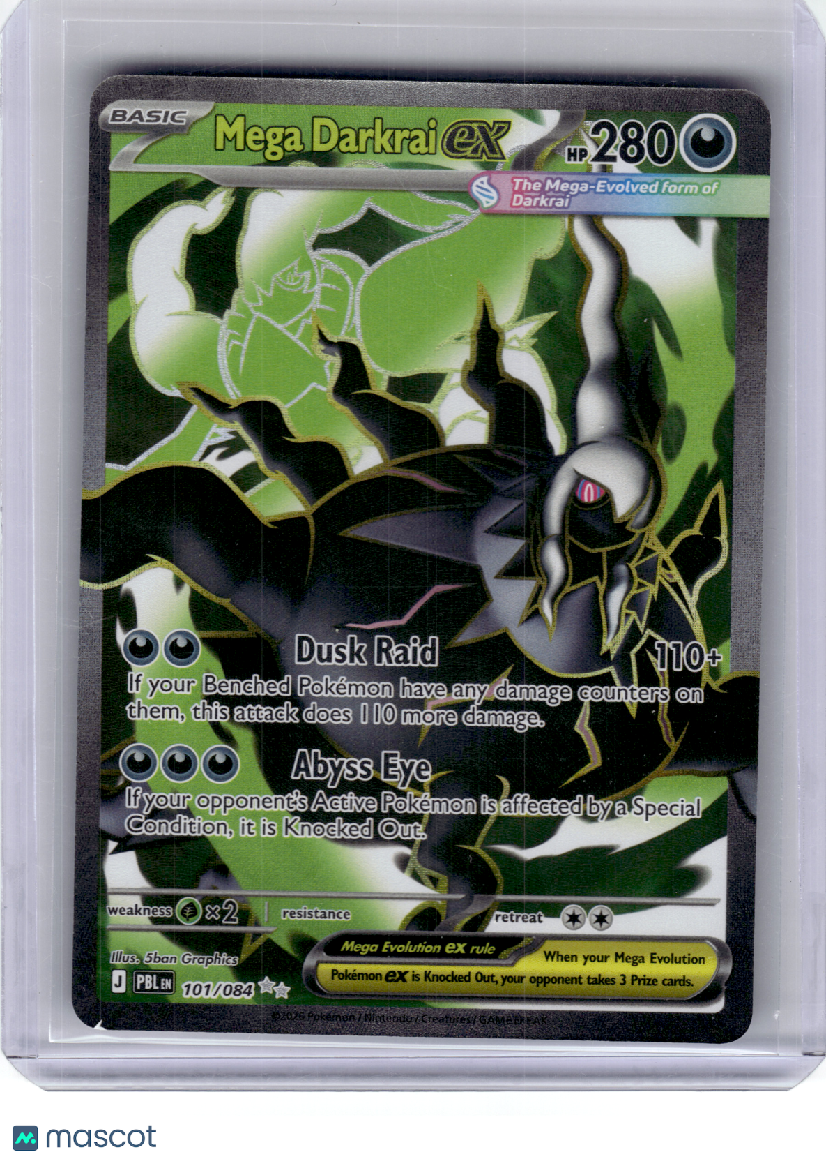 2026 Pokemon—Mega Darkrai ex #101 Pitch Black—Ultra Rare Holo