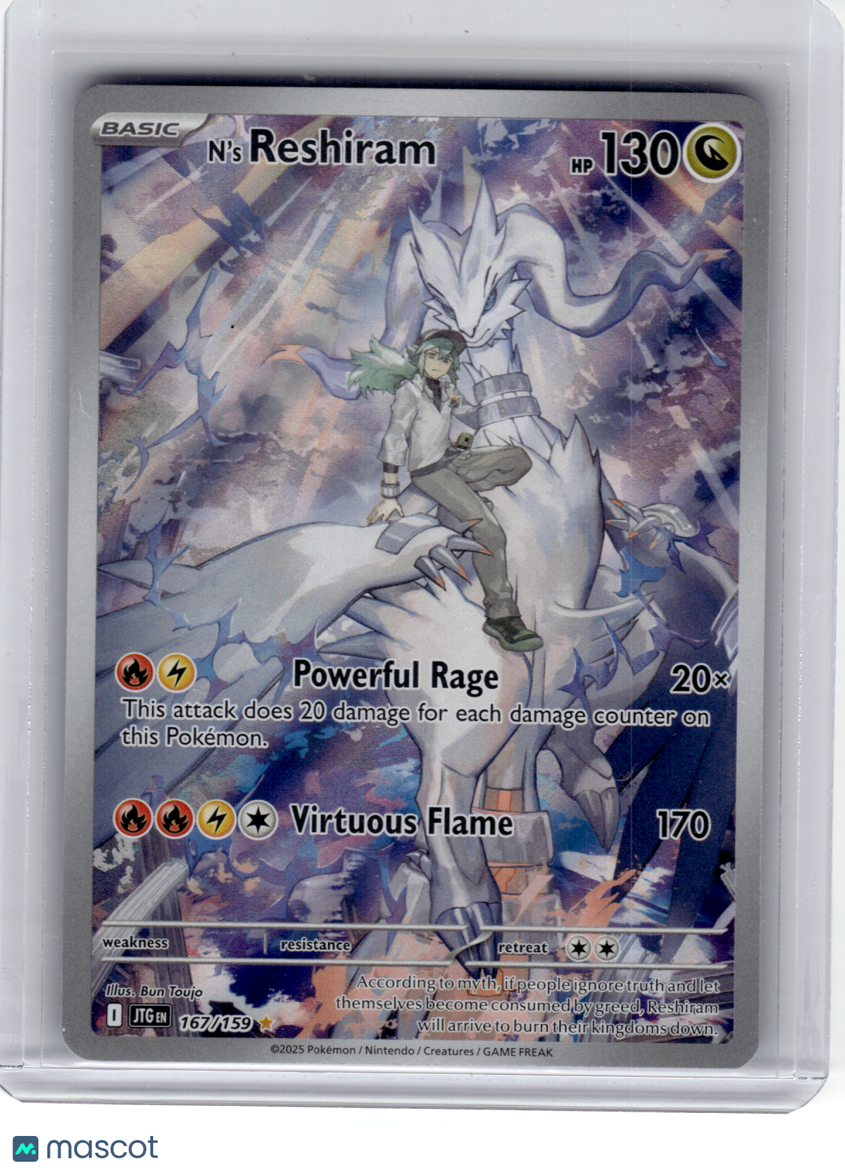2025 Pokemon—N's Reshiram #167 Journey Together—Illustration Rare Holo