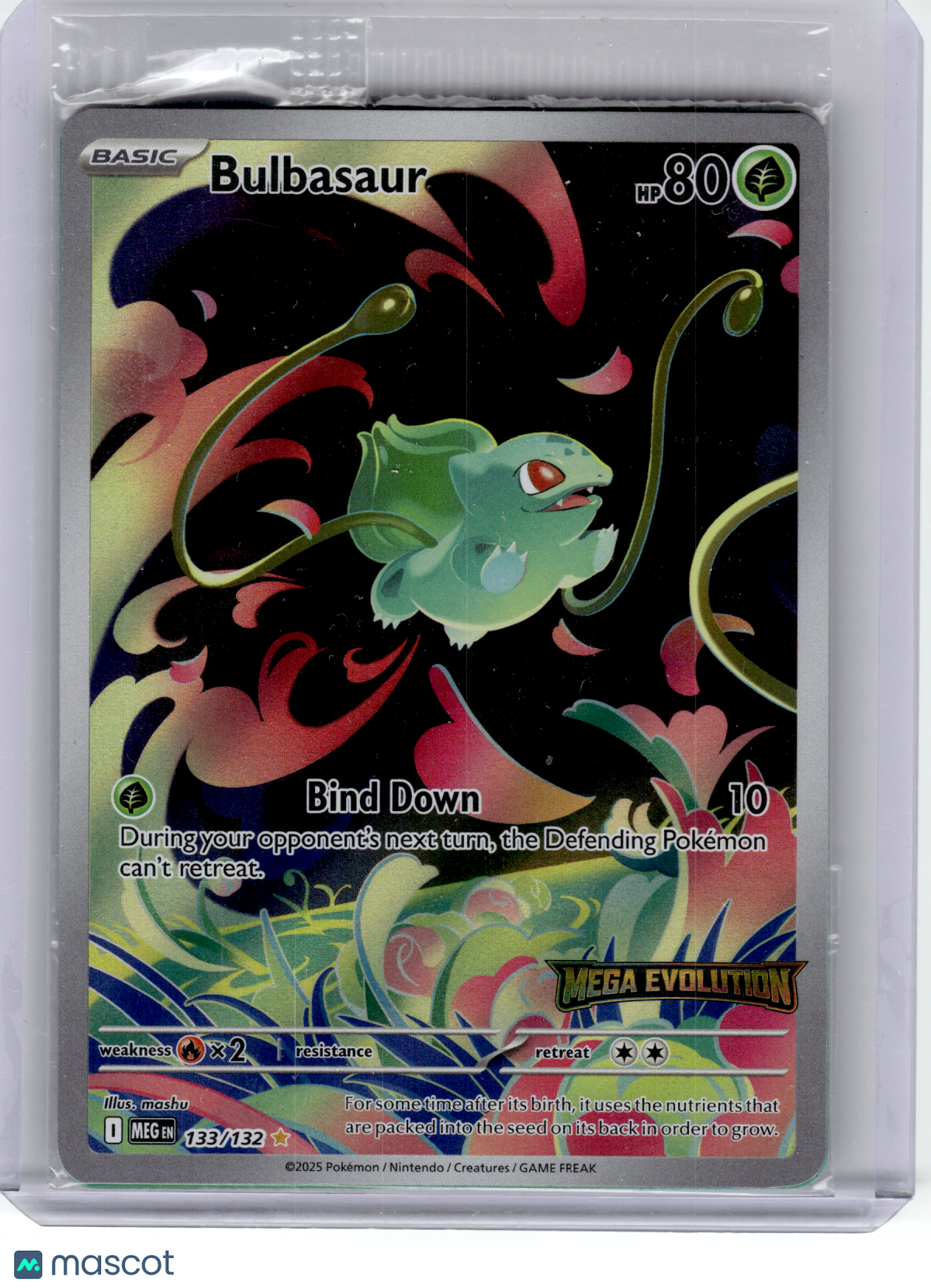 2025 Pokemon—Bulbasaur #133 Mega Evolution Promo—IR Holo (Sealed) (Stamped)
