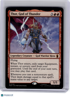 2025 Magic: TG—Thor, God of Thunder #156 Marvel Super Heroes—Mythic Nonfoil