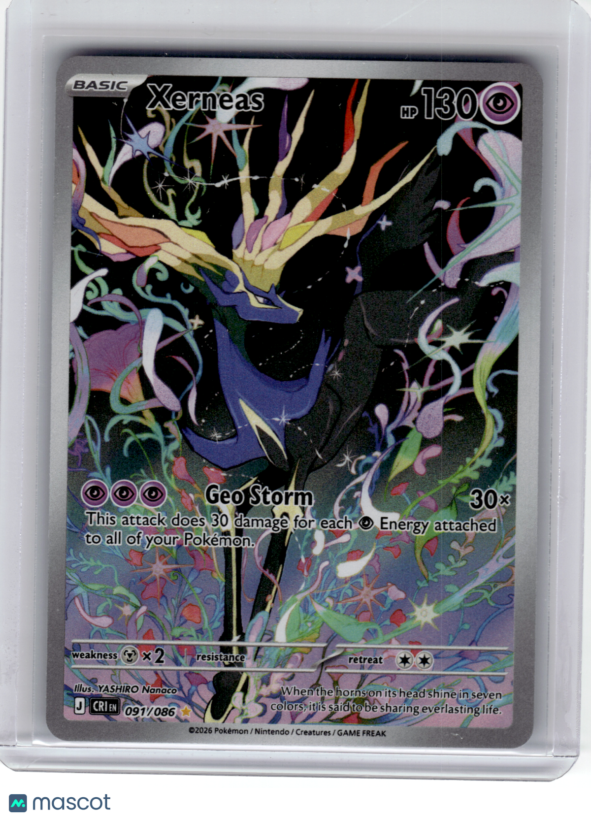 2026 Pokemon—Xerneas #91 Chaos Rising—Illustration Rare Holo