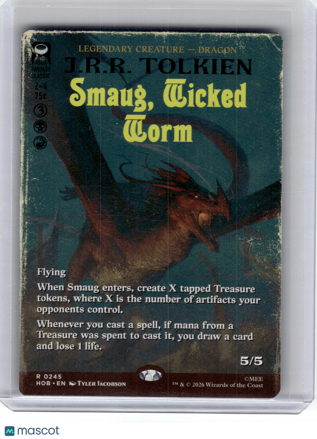 2026 MagicTG—Smaug, Wicked Worm (Borderless) #245 The Hobbit—Rare Non-Foil