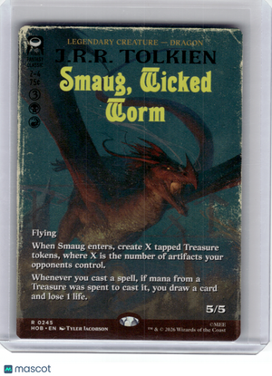 2026 MagicTG—Smaug, Wicked Worm (Borderless) #245 The Hobbit—Rare Non-Foil