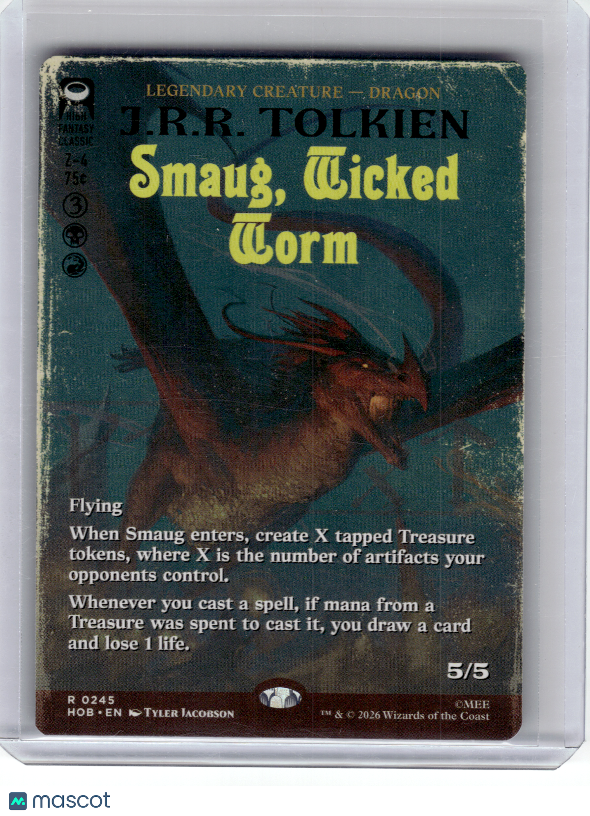 2026 MagicTG—Smaug, Wicked Worm (Borderless) #245 The Hobbit—Rare Non-Foil