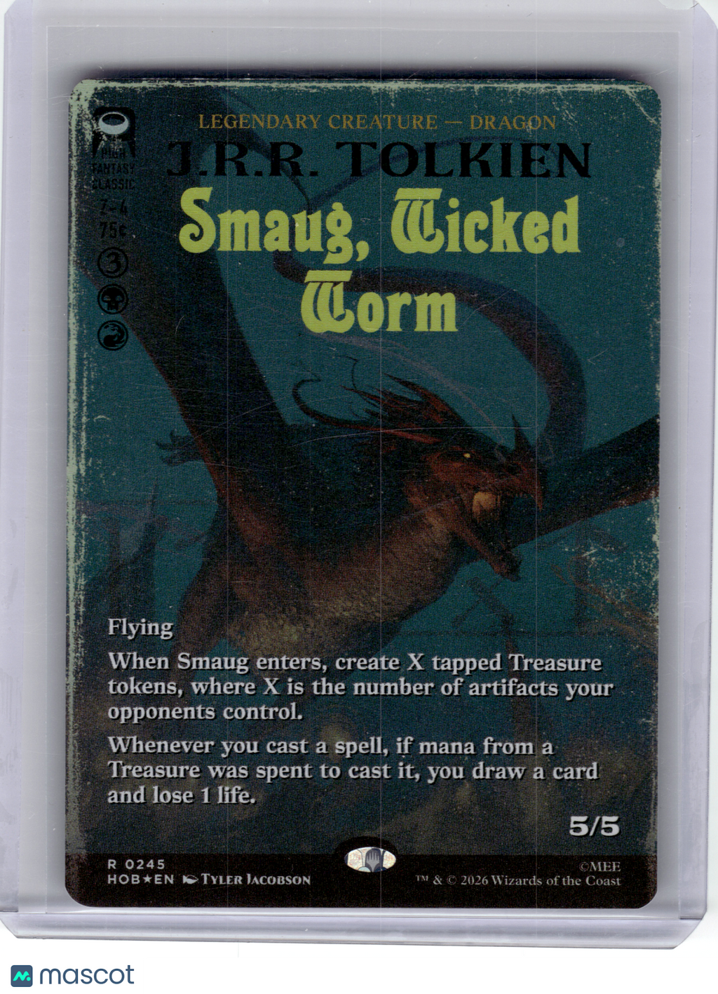 2026 MagicTG—Smaug, Wicked Worm (Borderless) #245 The Hobbit—Rare Foil