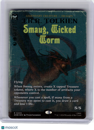 2026 MagicTG—Smaug, Wicked Worm (Borderless) #245 The Hobbit—Rare Foil