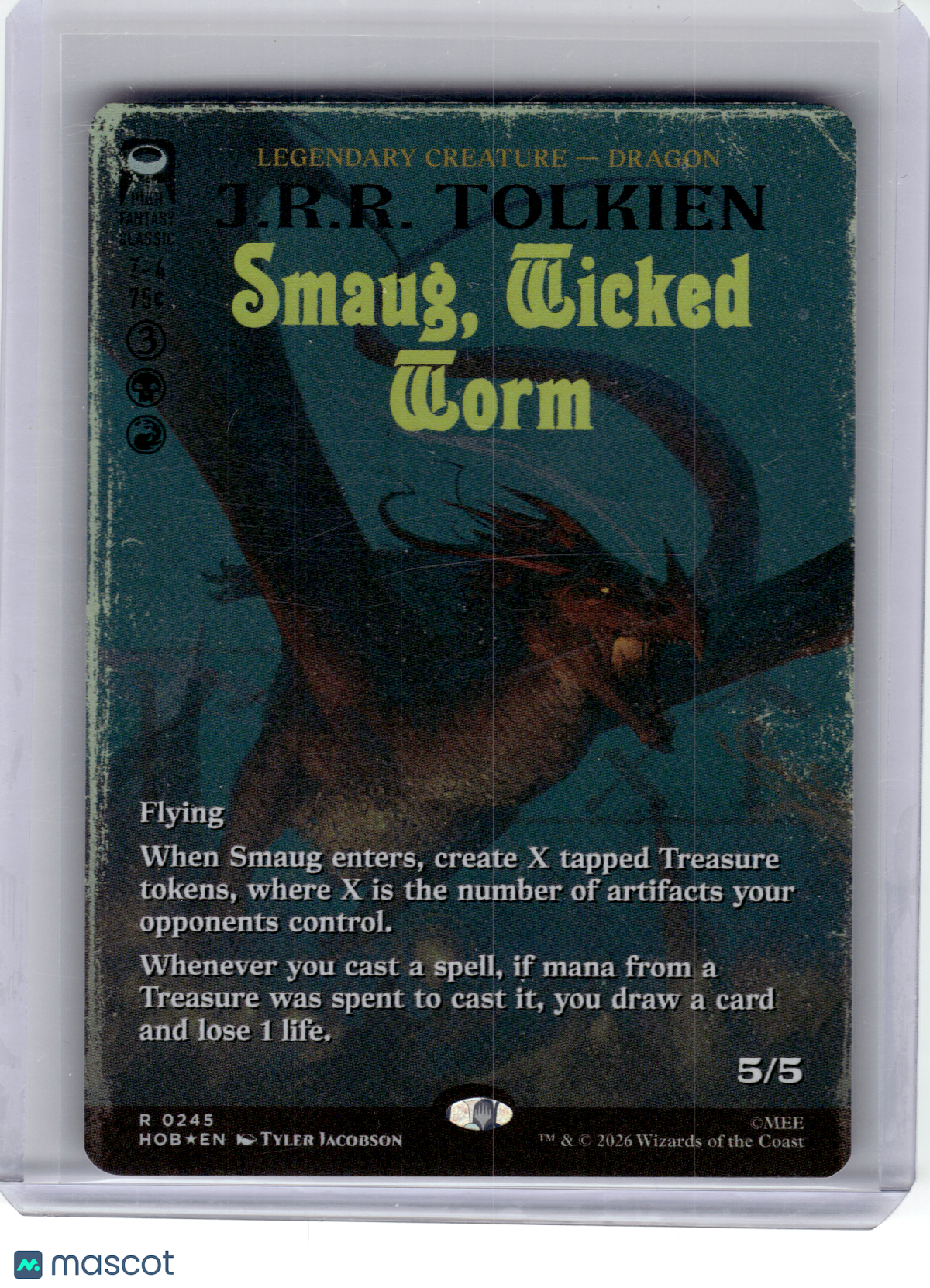 2026 MagicTG—Smaug, Wicked Worm (Borderless) #245 The Hobbit—Rare Foil