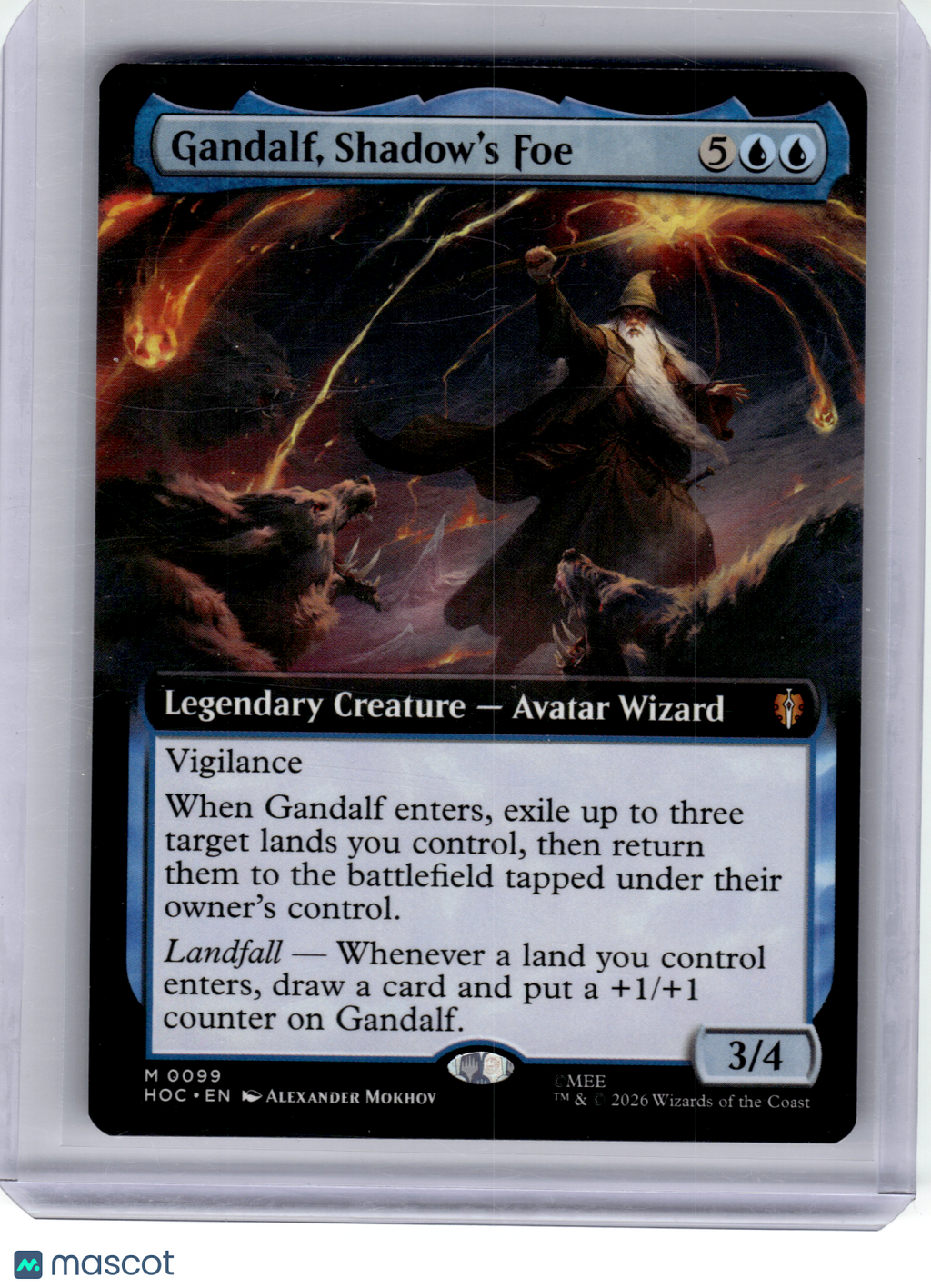 2026 MagicTG—Gandalf, Shadow's Foe (Extended Art) #99 HOC—Mythic Non-Foil