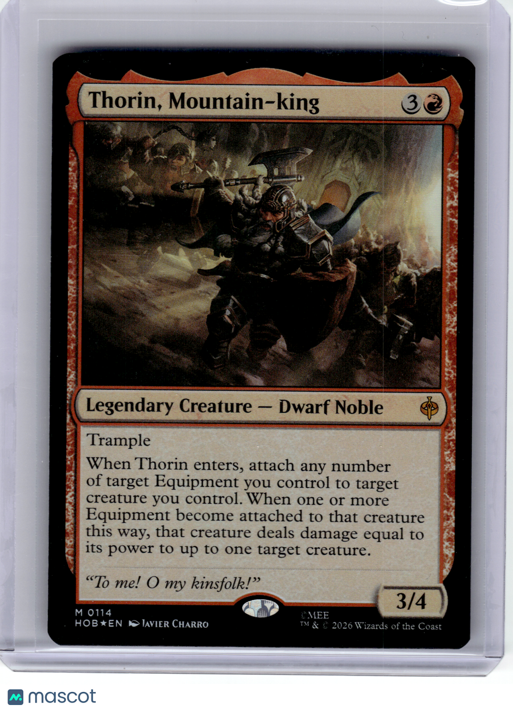 2026 Magic: The Gathering—Thorin, Mountain-king #114 The Hobbit—Mythic Foil