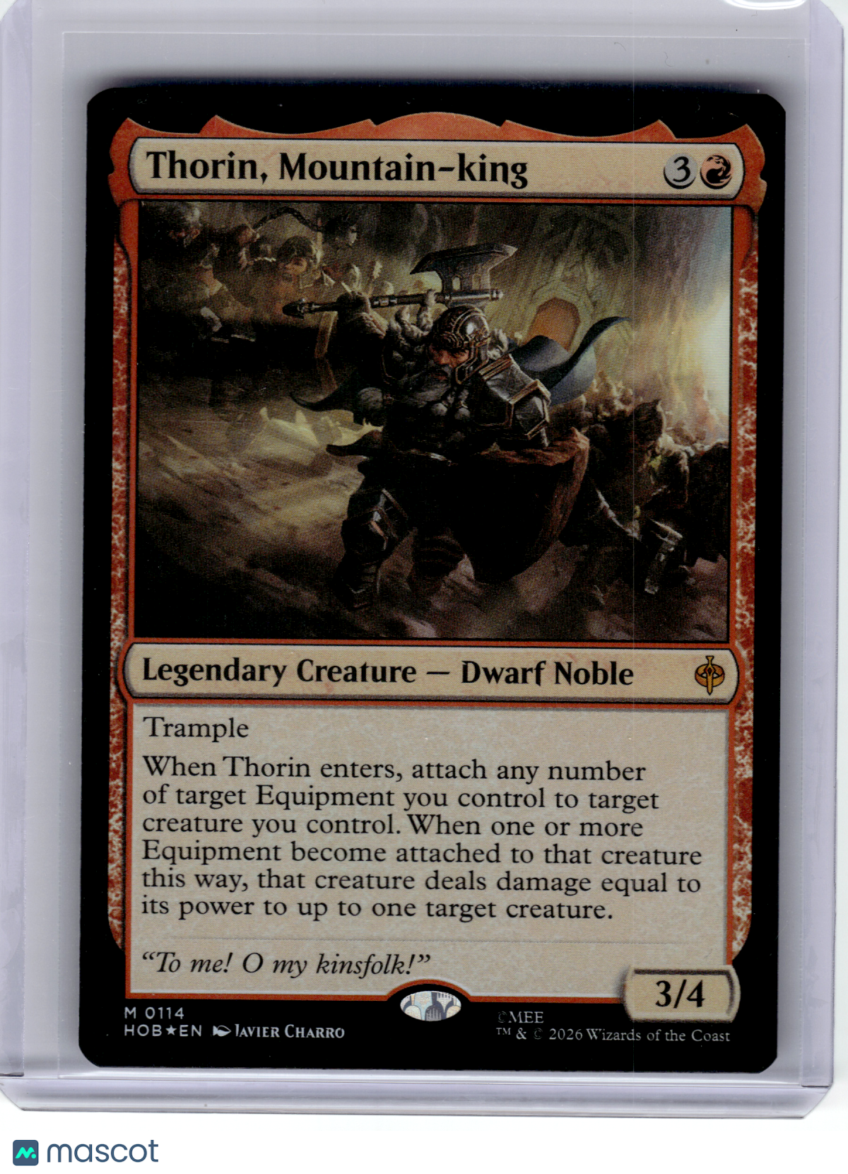 2026 Magic: The Gathering—Thorin, Mountain-king #114 The Hobbit—Mythic Foil