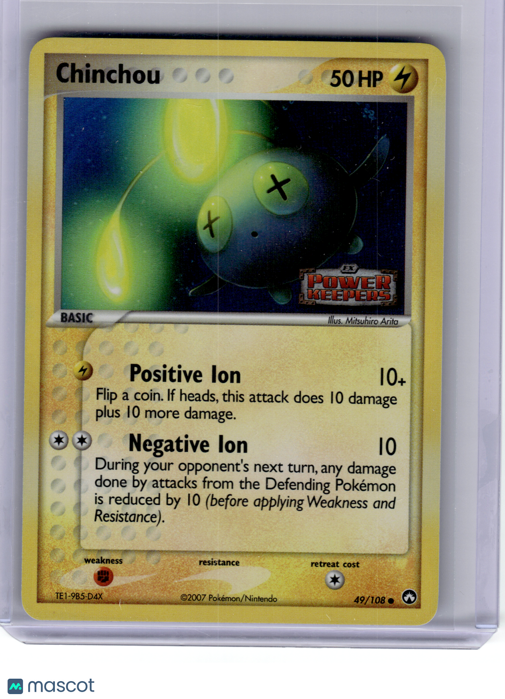 2007 Pokemon—Chinchou #49 EX Power Keepers—Rare Reverse Holo [Lightly Played]