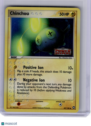 2007 Pokemon—Chinchou #49 EX Power Keepers—Rare Reverse Holo [Lightly Played]