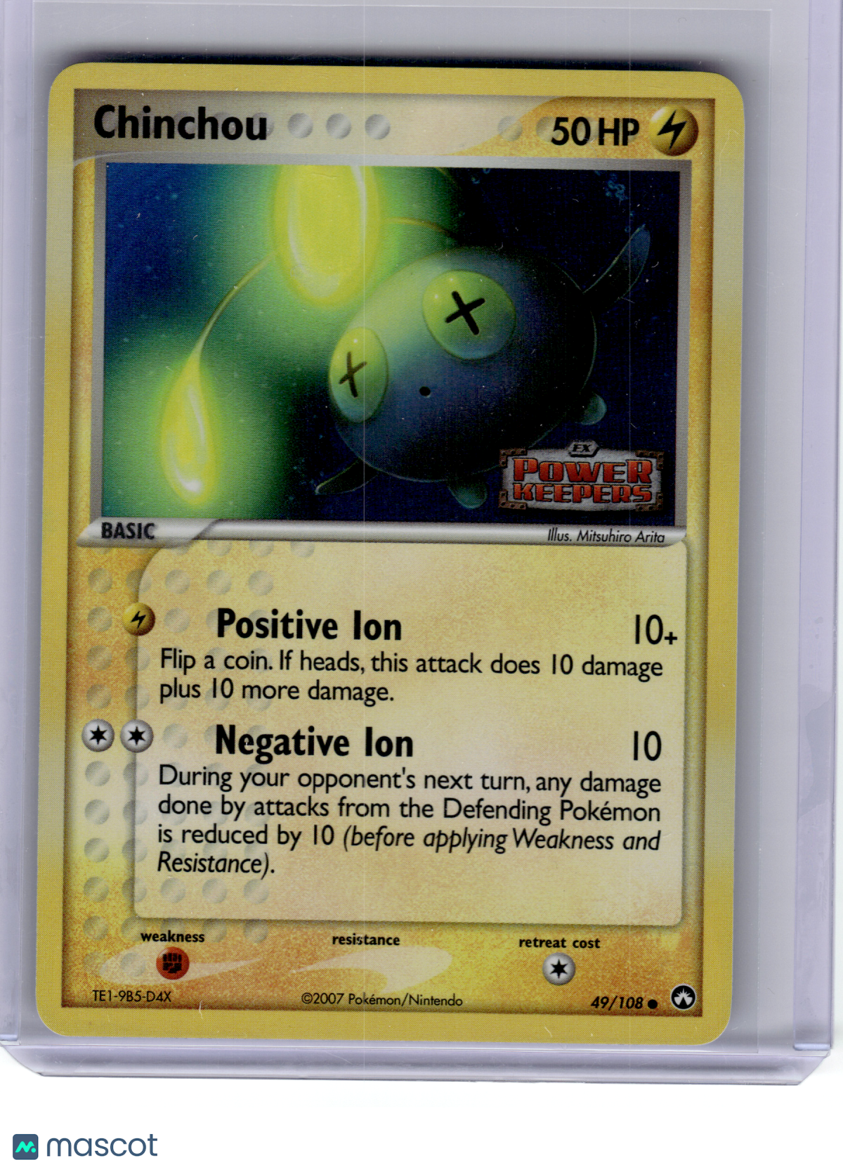 2007 Pokemon—Chinchou #49 EX Power Keepers—Rare Reverse Holo [Lightly Played]