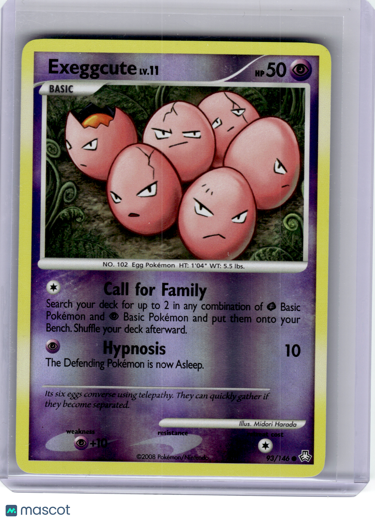 2008 Pokemon—Exeggcute #93 Legends Awakened—Common Reverse Holo [MP]