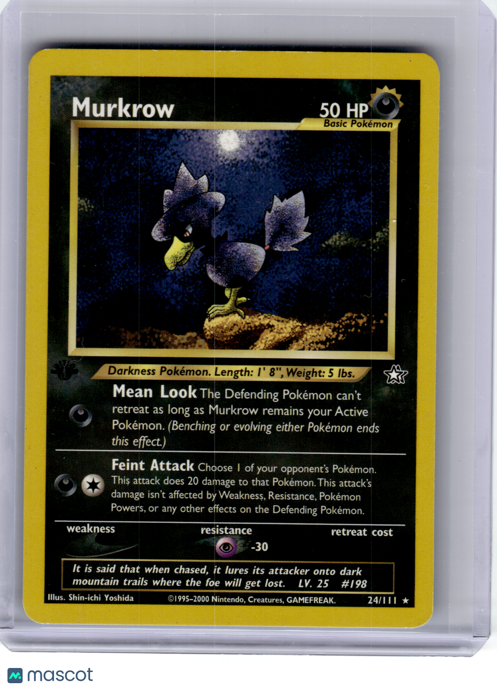 2000 Pokemon—Murkrow #24 Neo Genesis—Rare Non-Holo [MP] (1st Edition)