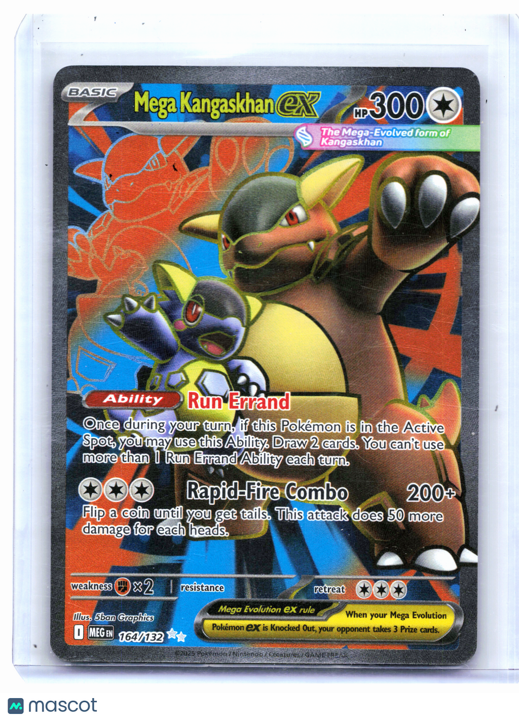 2025 Pokemon—Mega Kangaskhan ex #164/132 Mega Evolution Base Set—Ultra Rare [LP]
