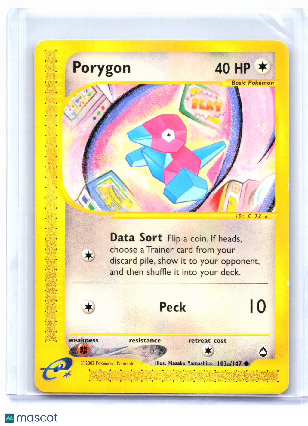 2002 Pokemon—Porygon #103a/147 Aquapolis—Common Nonholo [Moderately Played]