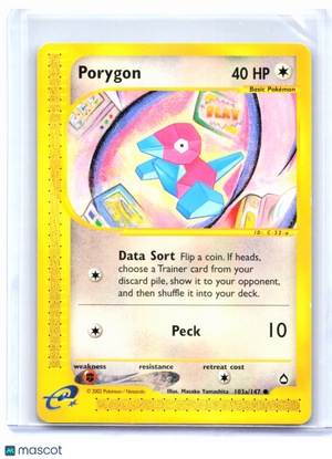2002 Pokemon—Porygon #103a/147 Aquapolis—Common Nonholo [Moderately Played]