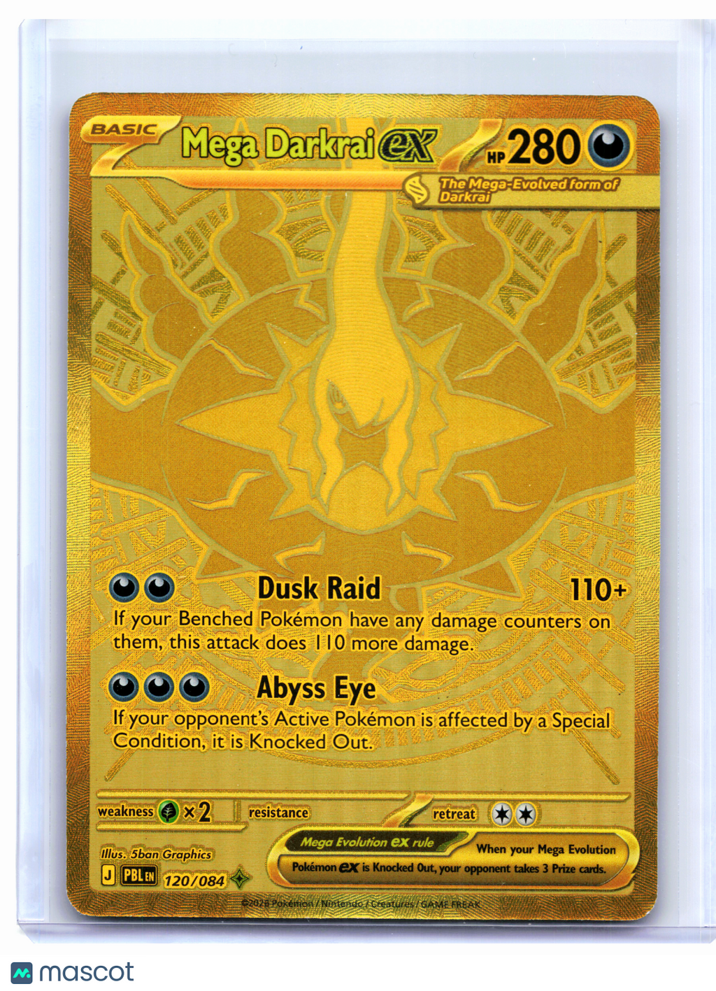 2026 Pokemon—Mega Darkrai ex #120/084 Pitch Black—Mega Hyper Rare Gold