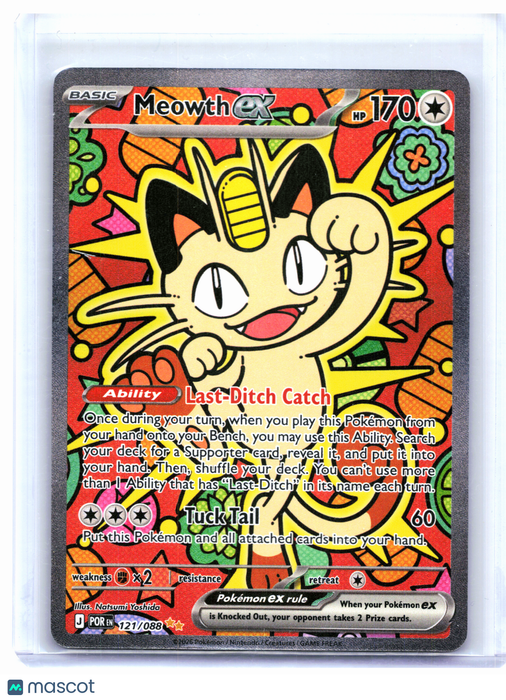 2026 Pokemon—Meowth ex #121/088 Perfect Order—Special Illustration Rare Holo