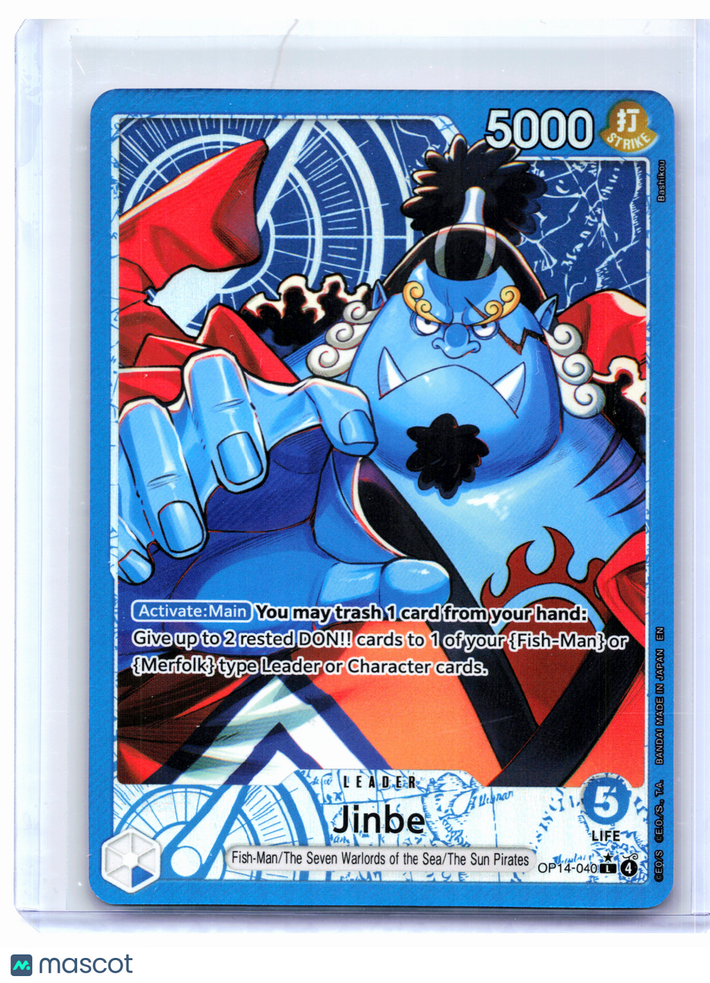 2026 One Piece—Jinbe (Alternate Art) #OP14-040 The Azure Sea's Seven—Leader Foil