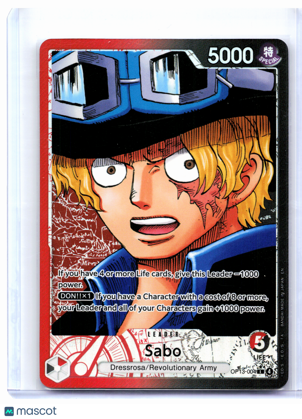 2025 One Piece—Sabo (Alternate Art) #OP13-001 Carrying On His Will—Leader Foil