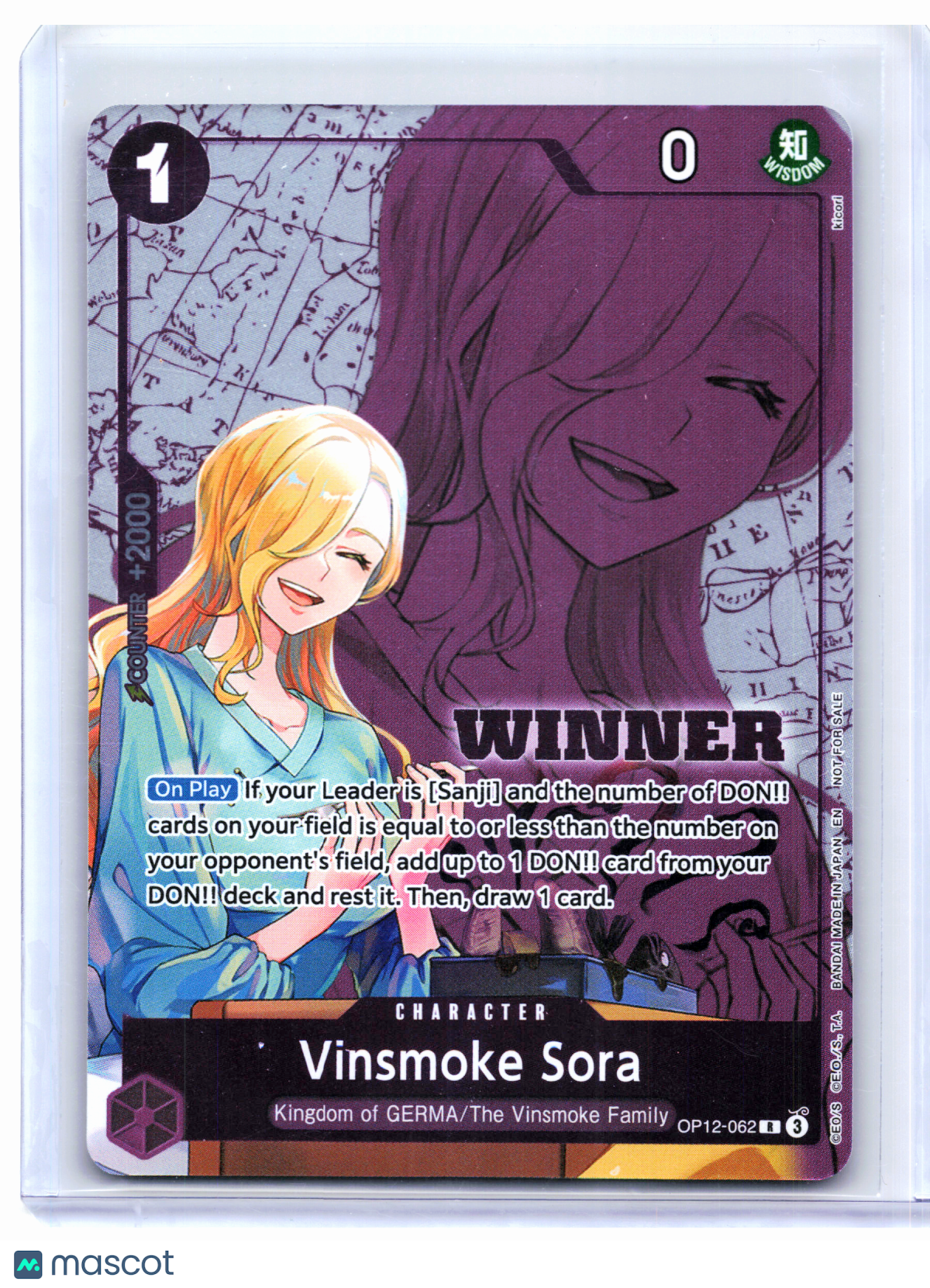 2026 One Piece—Vinsmoke Sora (Winner Pack 2026 Vol. 1) #OP12-062 OP-PR—Rare Foil