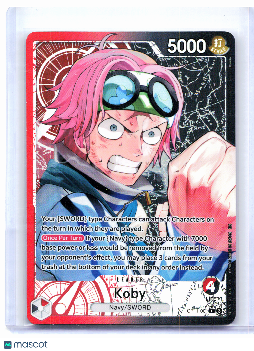 2025 One Piece—Koby (Alternate Art) #OP11-001 A Fist of Divine Speed—Leader Foil