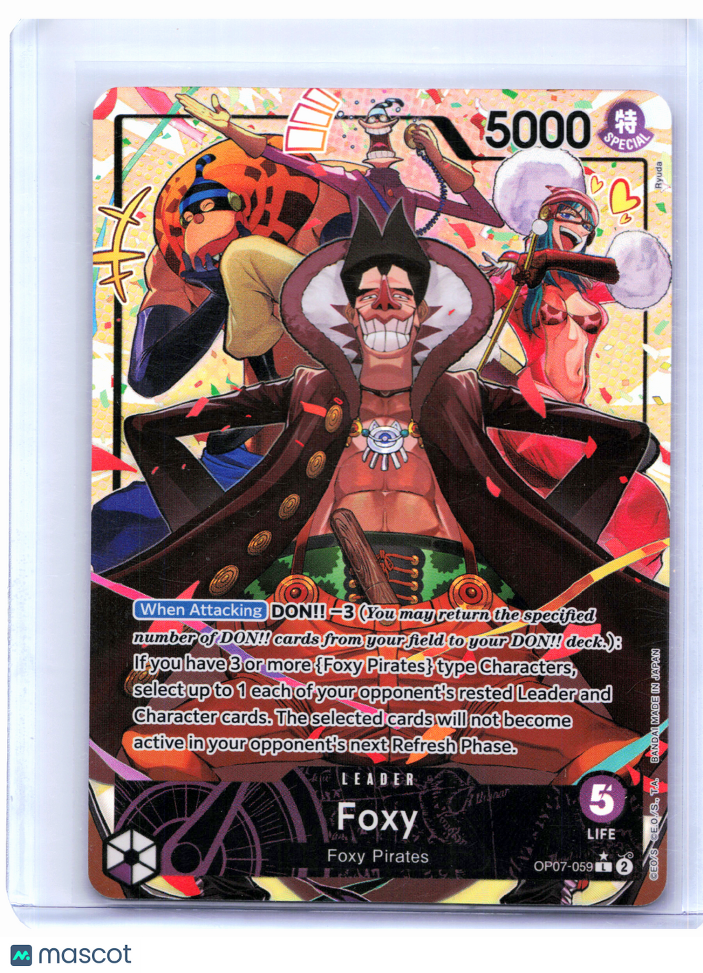 2024 One Piece—Foxy (Alt Art) #OP07-059 500 Years in the Future—Leader Foil