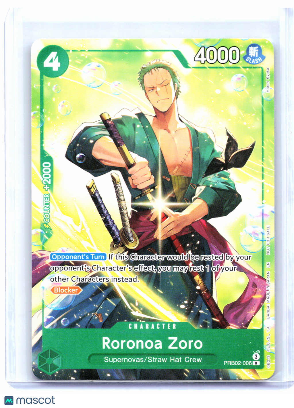2025 One Piece Card Game—Roronoa Zoro #PRB02-006 The Best Vol. 2—Rare Foil