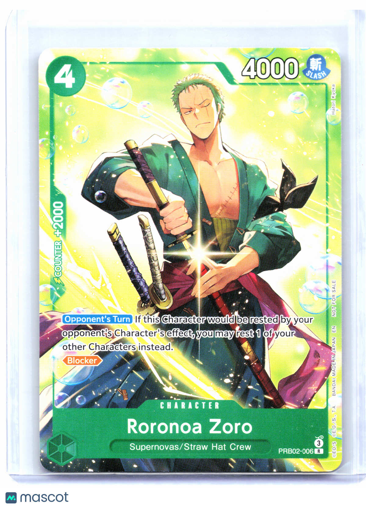 2025 One Piece Card Game—Roronoa Zoro #PRB02-006 The Best Vol. 2—Rare Foil