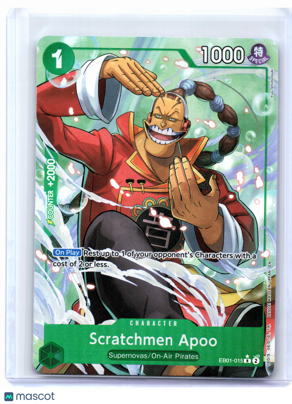 2025 One Piece—Scratchmen Apoo (Alt Art) #EB01-015 The Best Vol. 2—Rare Foil
