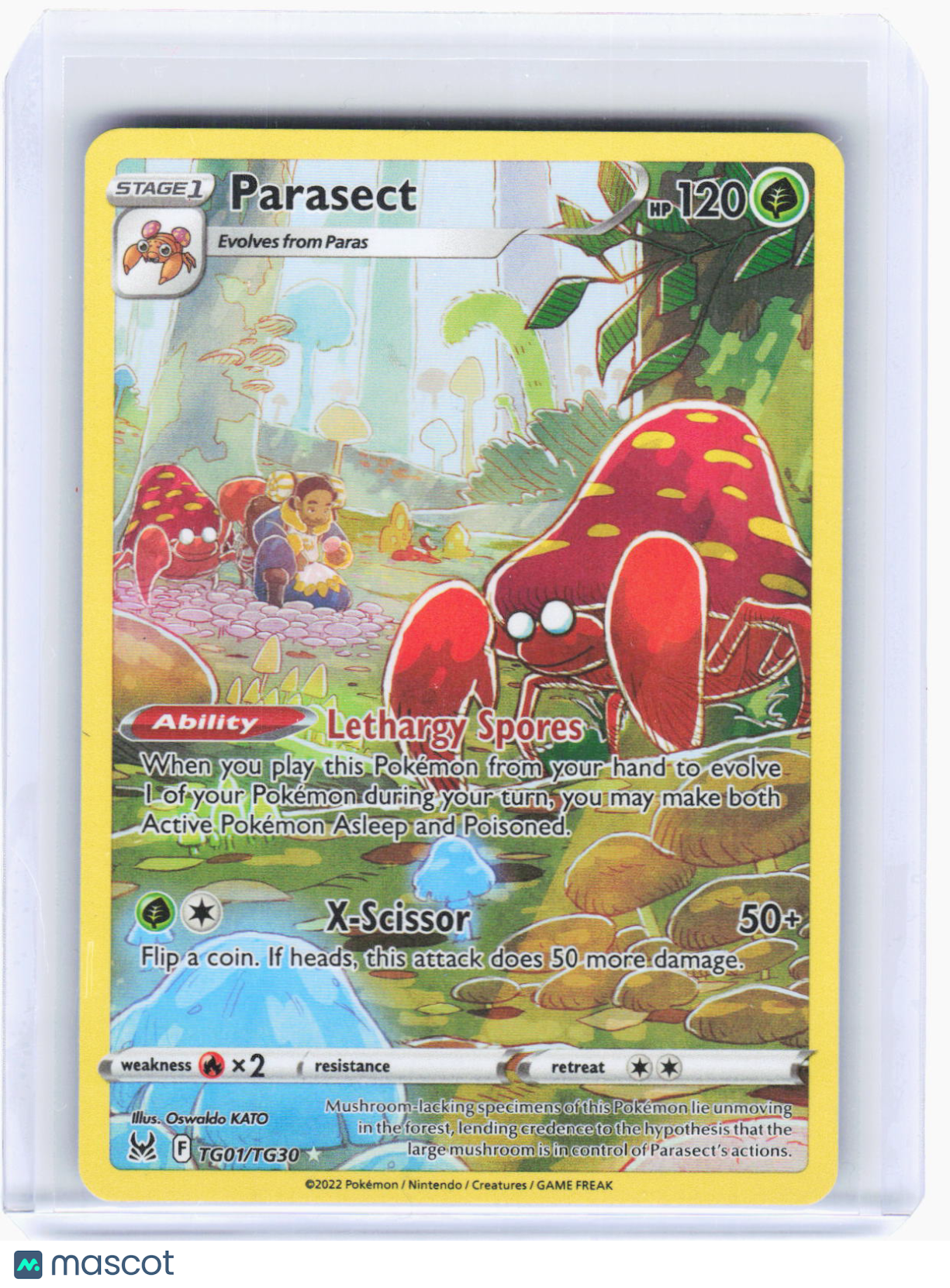 2022 Pokemon—Parasect #TG01/TG30 Lost Origin Trainer Gallery—Ultra Rare Foil