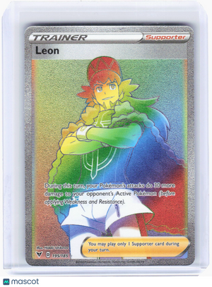2020 Pokemon—Leon #195/185 Vivid Voltage—Secret Rare Rainbow
