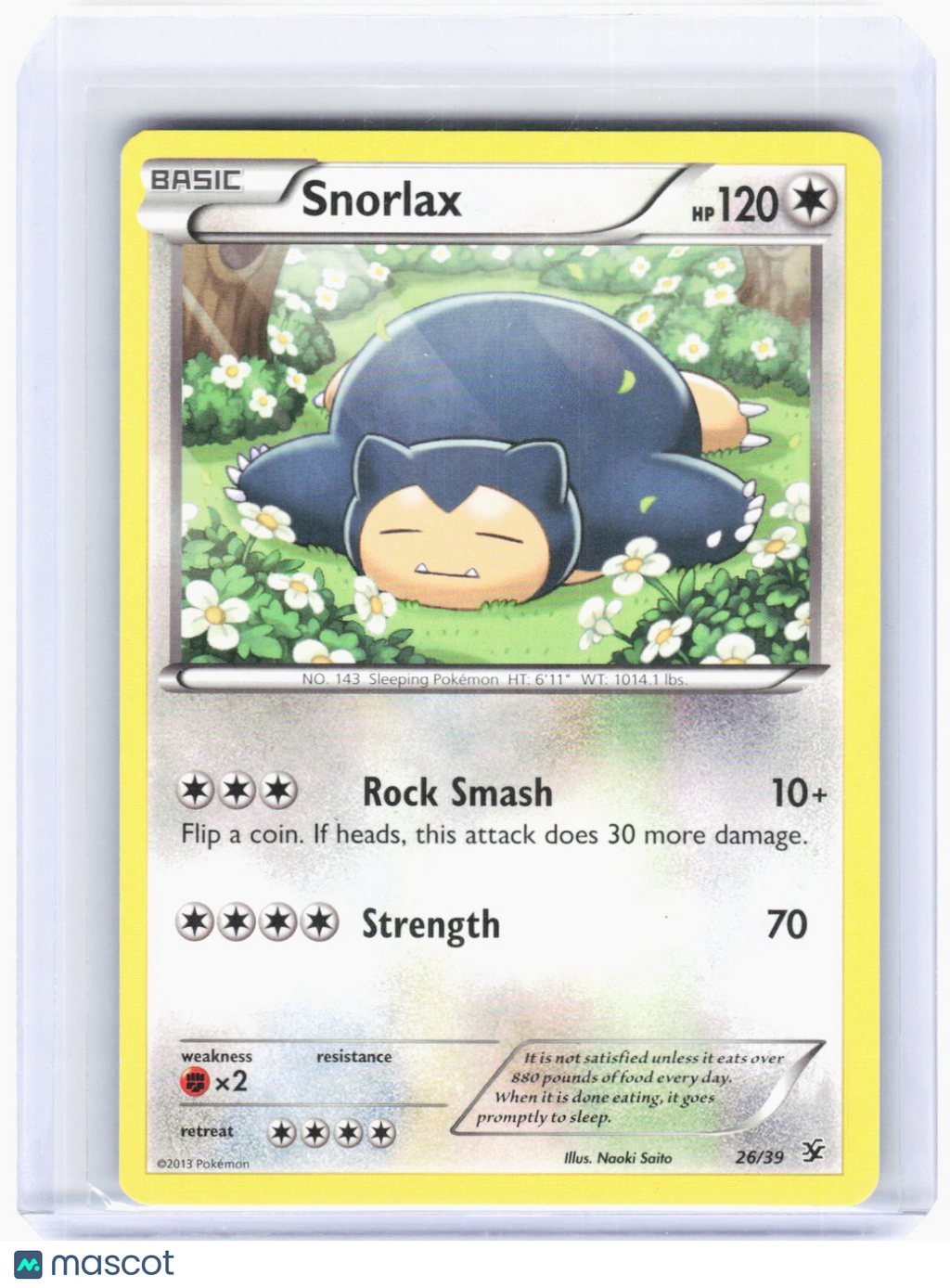 2013 Pokemon—Snorlax #26/39 Kalos Starter Set—Common Non-foil