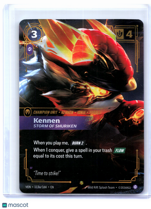 2026 Riftbound—Kennen, Storm of Shuriken (Alt Art) #113a Vendetta—Showcase Foil