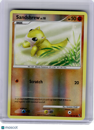 2009 Pokemon—Sandshrew #124 Supreme Victors—Common Reverse Holo [MP]