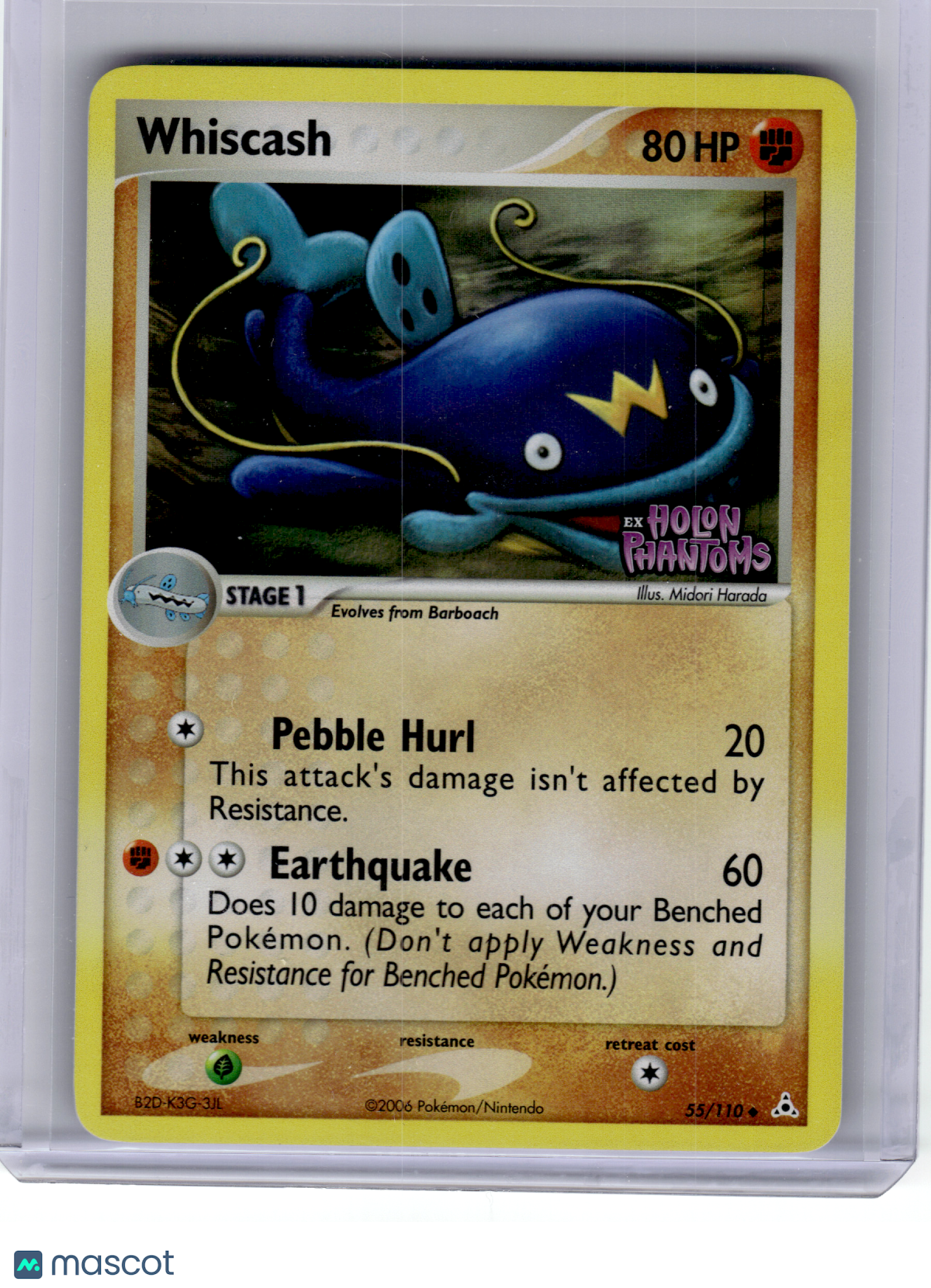 2006 Pokemon—Whiscash #55 EX Holon Phantoms—Uncommon Reverse Holo [LP]
