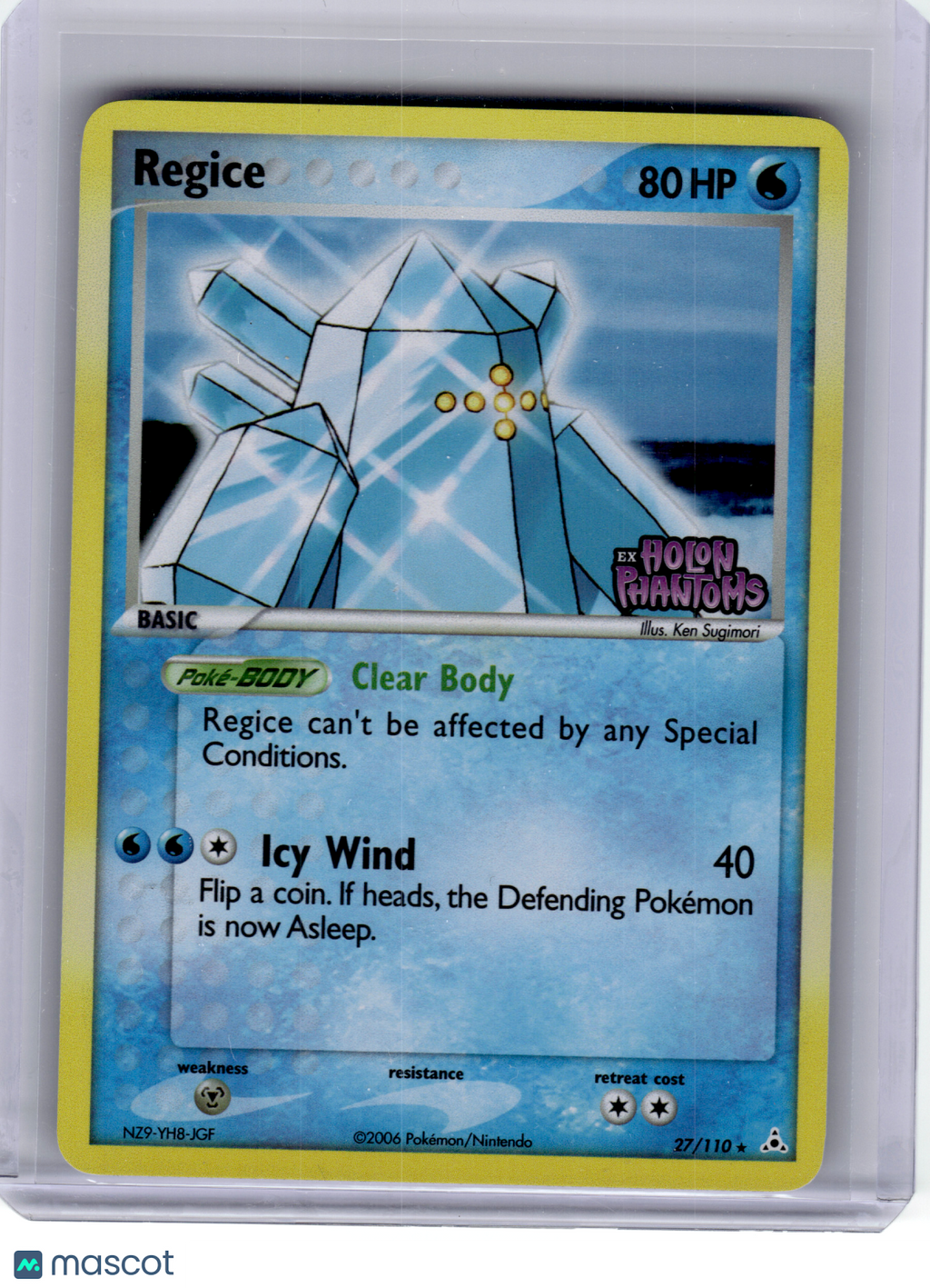 2006 Pokemon—Regice #27 EX Holon Phantoms—Rare Reverse Holo [Lightly Played]
