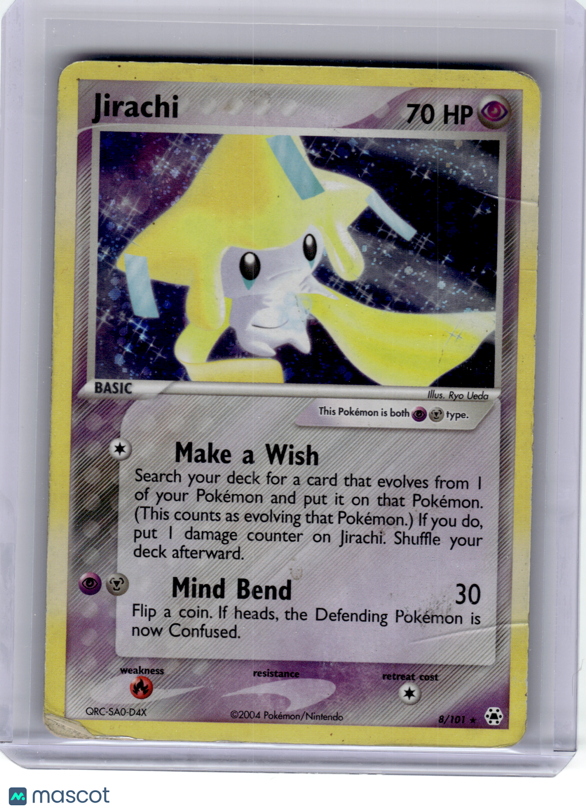 2004 Pokemon—Jirachi #8 EX Hidden Legends—Rare Holo [Damage]