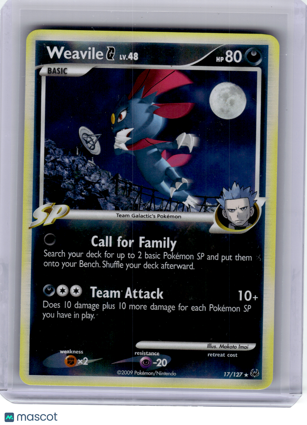 2009 Pokemon—Weavile G #17 Platinum—Rare Holo [Lightly Played]