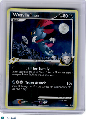 2009 Pokemon—Weavile G #17 Platinum—Rare Holo [Lightly Played]