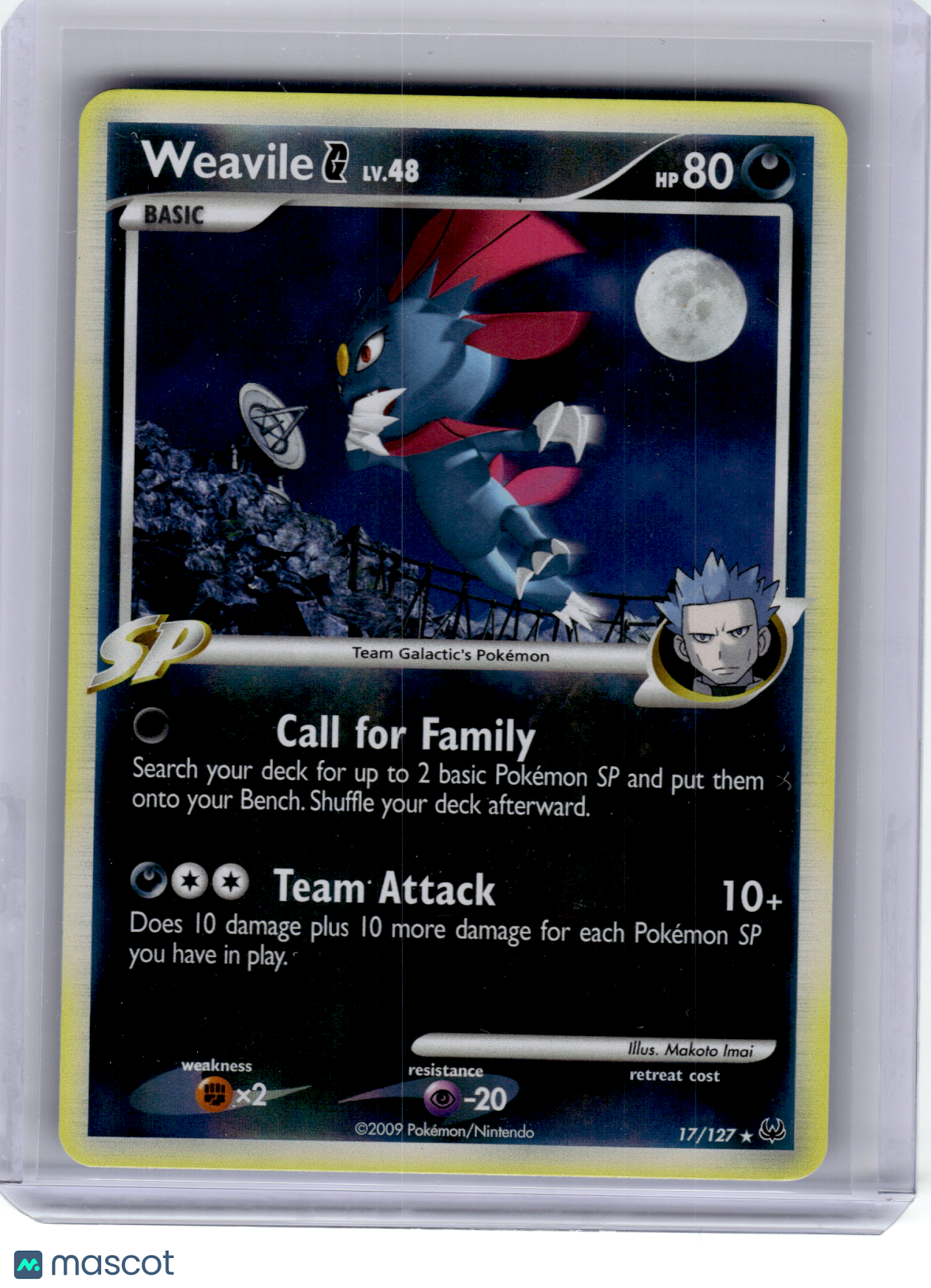 2009 Pokemon—Weavile G #17 Platinum—Rare Holo [Lightly Played]