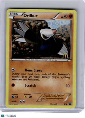 2012 Pokemon—Drilbur #8 McDonald's Collection—Promo Holo [Lightly Played]
