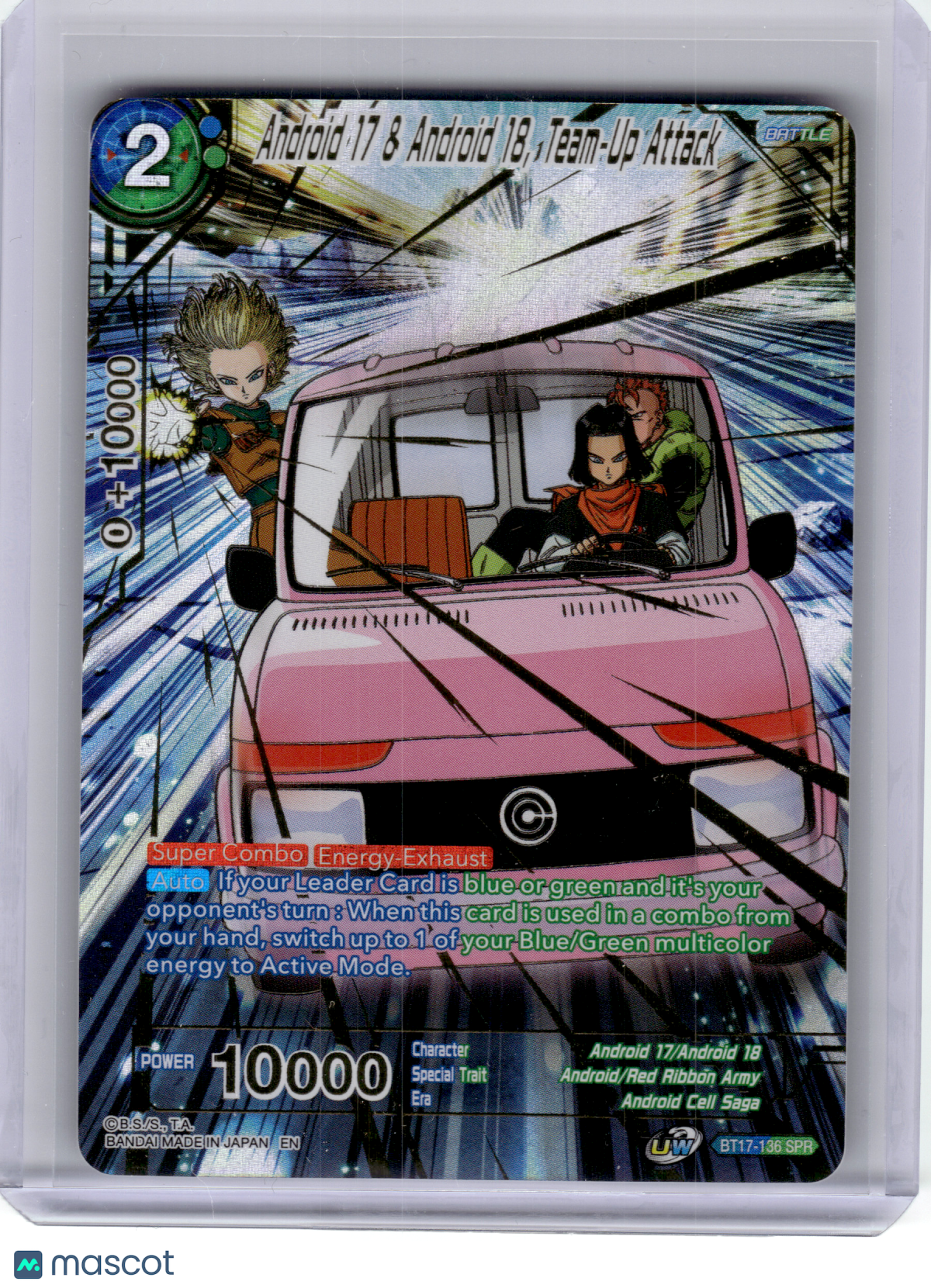 2022 DBSCG—Android 17, Team-Up Attack Android 18 #136 Ultimate Squad—SR Foil